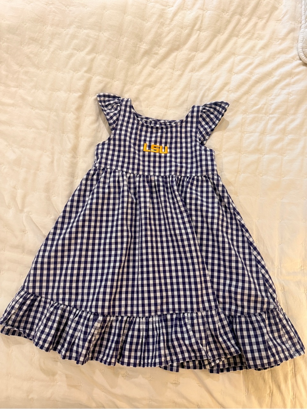 LSU Girl's Dress / Sz 5T/ Purple White Gold / Plaid / LSU Tigers / SEC